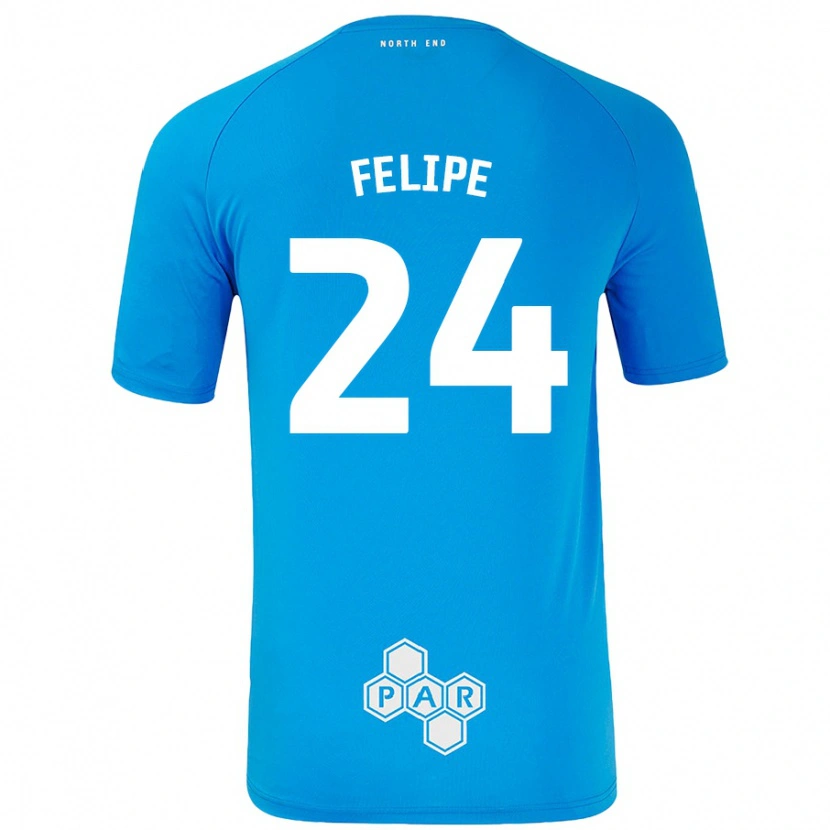 Danxen Hombre Camiseta Felipe #24 Azul Cielo 2ª Equipación 2024/25 La Camisa México