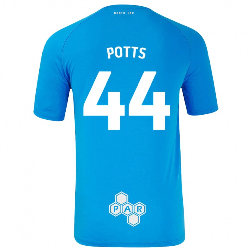 Danxen Hombre Camiseta Brad Potts #44 Azul Cielo 2ª Equipación 2024/25 La Camisa México
