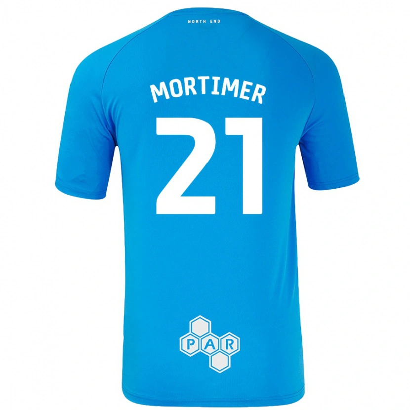Danxen Hombre Camiseta Jodie Mortimer #21 Azul Cielo 2ª Equipación 2024/25 La Camisa México