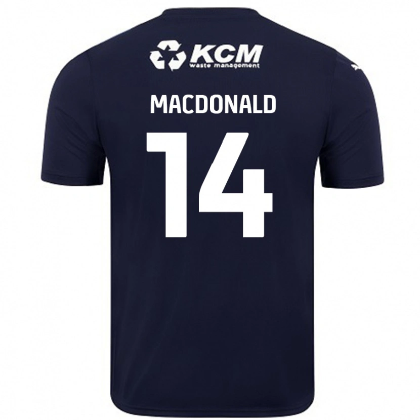 Danxen Hombre Camiseta Alex Macdonald #14 Azul Marino 2ª Equipación 2024/25 La Camisa México