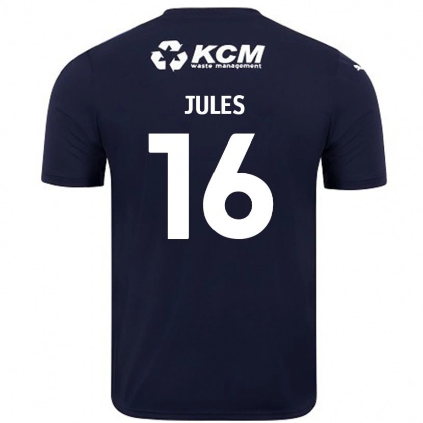 Danxen Hombre Camiseta Zak Jules #16 Azul Marino 2ª Equipación 2024/25 La Camisa México