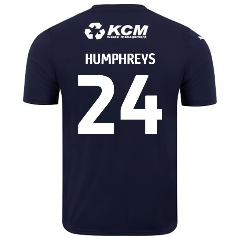Danxen Hombre Camiseta Cameron Humphreys #24 Azul Marino 2ª Equipación 2024/25 La Camisa México