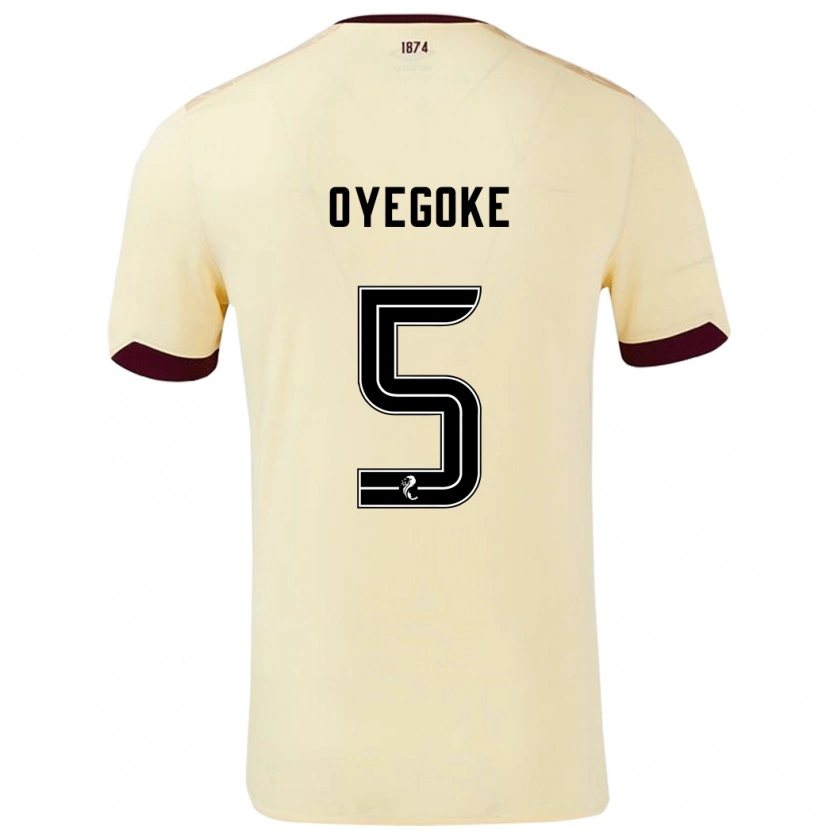 Danxen Hombre Camiseta Daniel Oyegoke #5 Crema Burdeos 2ª Equipación 2024/25 La Camisa México