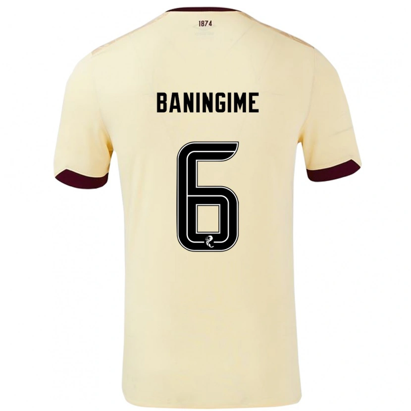 Danxen Hombre Camiseta Beni Baningime #6 Crema Burdeos 2ª Equipación 2024/25 La Camisa México