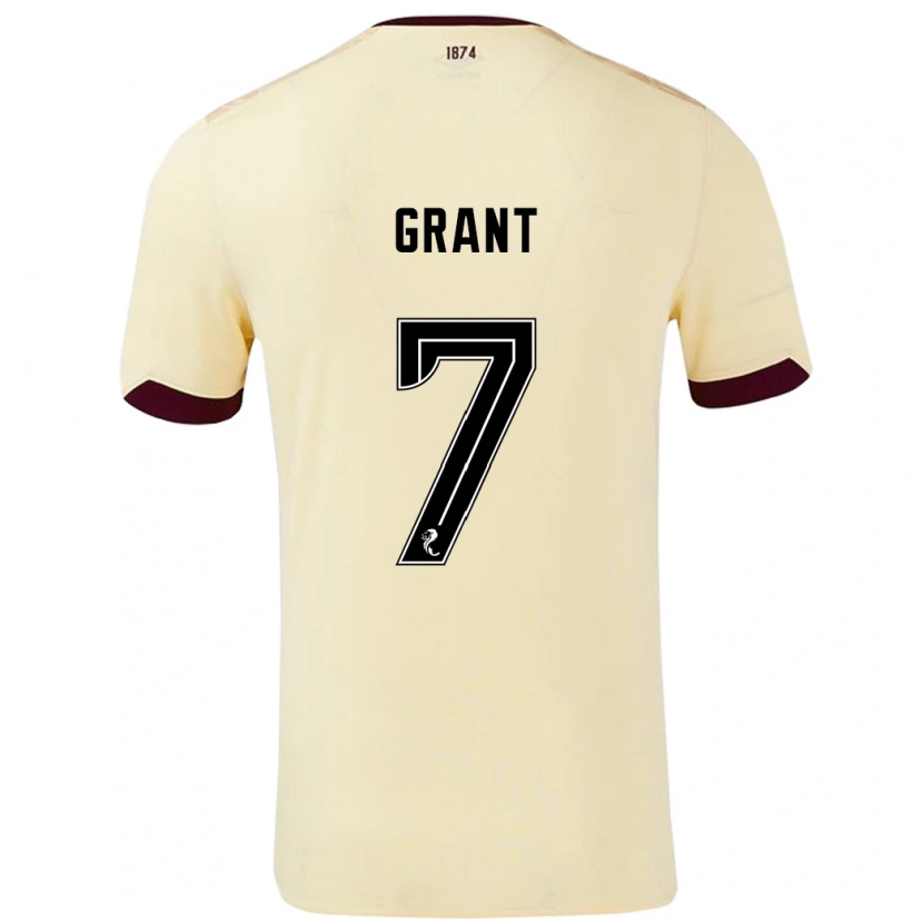 Danxen Hombre Camiseta Jorge Grant #7 Crema Burdeos 2ª Equipación 2024/25 La Camisa México