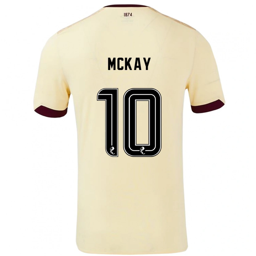 Danxen Hombre Camiseta Barrie Mckay #10 Crema Burdeos 2ª Equipación 2024/25 La Camisa México