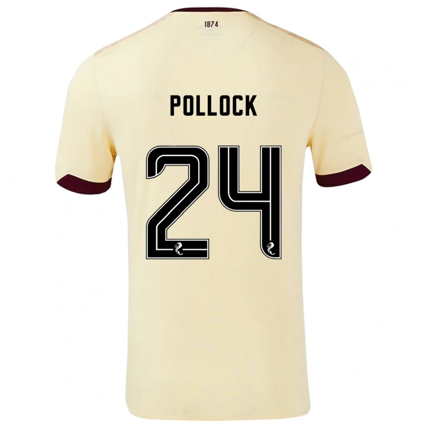 Danxen Hombre Camiseta Finlay Pollock #24 Crema Burdeos 2ª Equipación 2024/25 La Camisa México