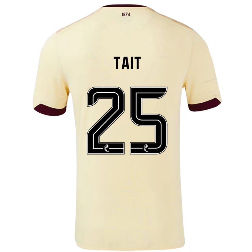 Danxen Hombre Camiseta Macaulay Tait #25 Crema Burdeos 2ª Equipación 2024/25 La Camisa México