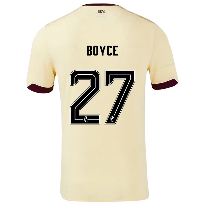 Danxen Hombre Camiseta Liam Boyce #27 Crema Burdeos 2ª Equipación 2024/25 La Camisa México