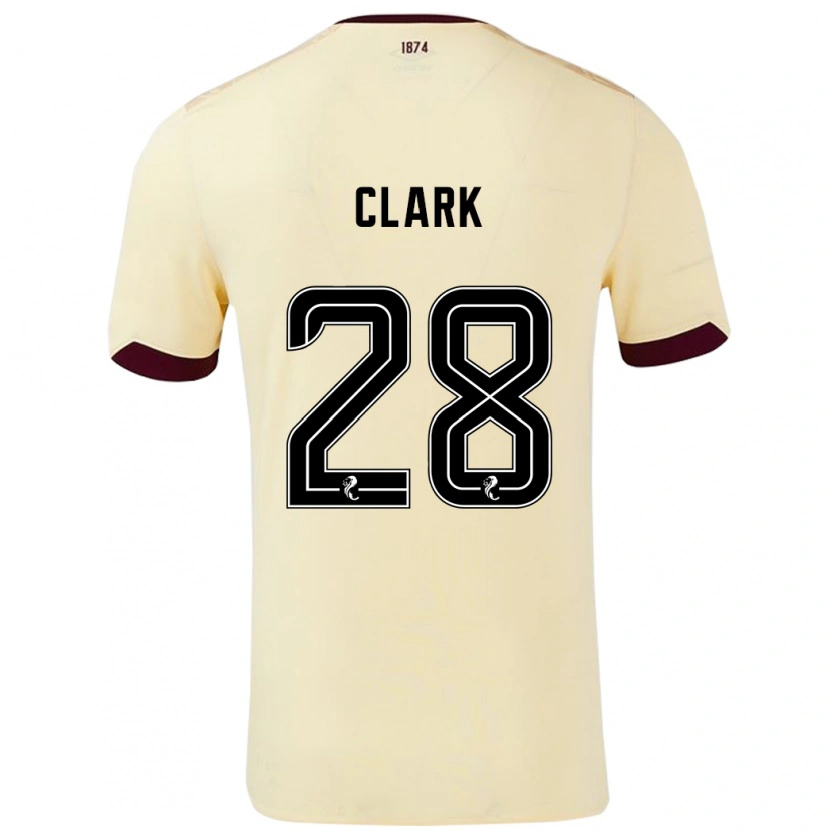 Danxen Hombre Camiseta Zander Clark #28 Crema Burdeos 2ª Equipación 2024/25 La Camisa México