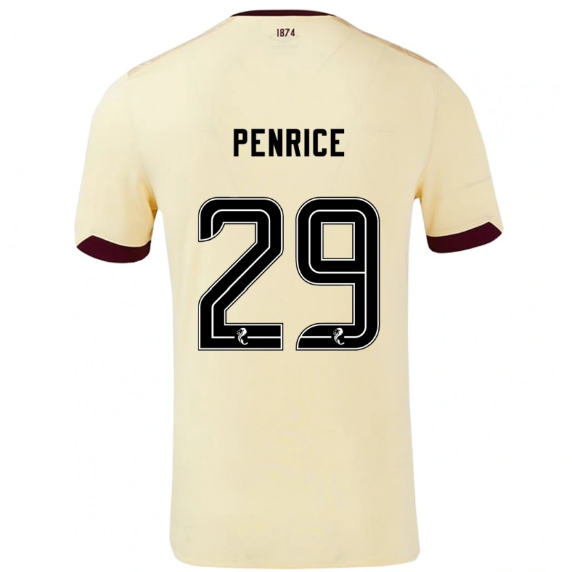 Danxen Hombre Camiseta James Penrice #29 Crema Burdeos 2ª Equipación 2024/25 La Camisa México
