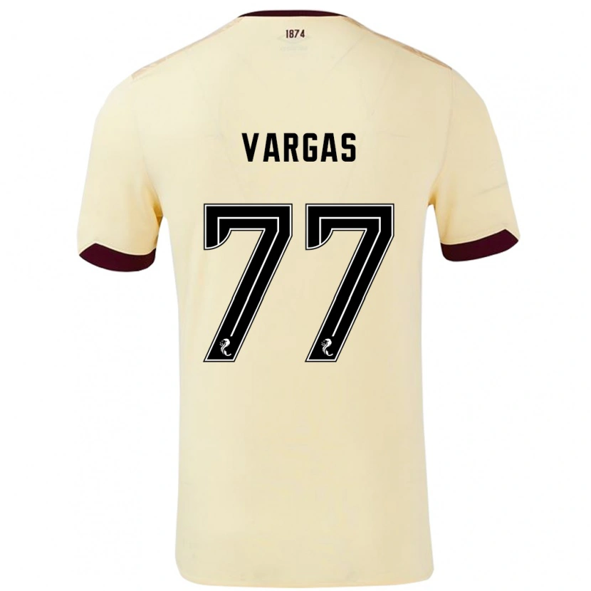 Danxen Hombre Camiseta Kenneth Vargas #77 Crema Burdeos 2ª Equipación 2024/25 La Camisa México