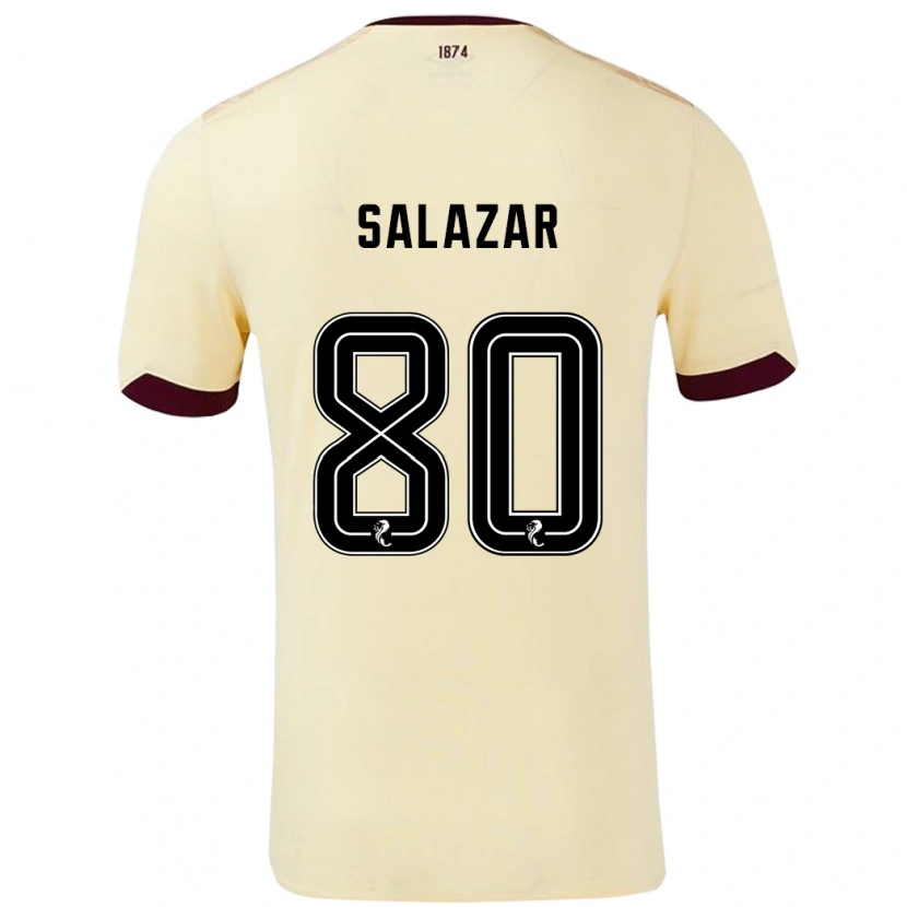 Danxen Hombre Camiseta Andrés Salazar #80 Crema Burdeos 2ª Equipación 2024/25 La Camisa México
