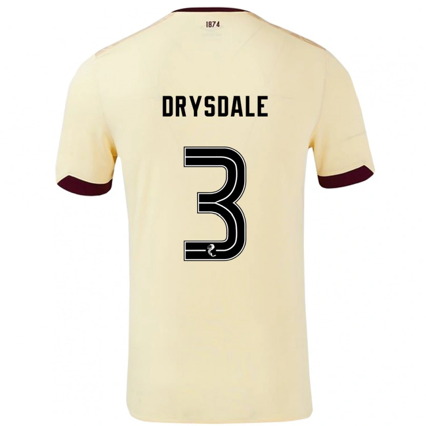 Danxen Hombre Camiseta Ethan Drysdale #3 Crema Burdeos 2ª Equipación 2024/25 La Camisa México