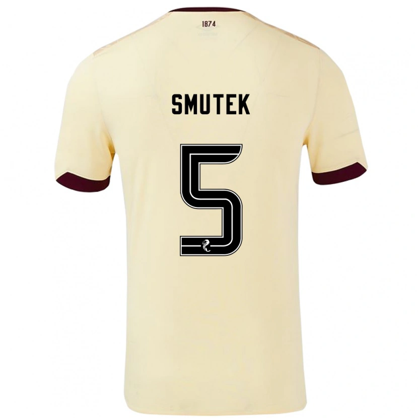 Danxen Hombre Camiseta Kai Smutek #5 Crema Burdeos 2ª Equipación 2024/25 La Camisa México