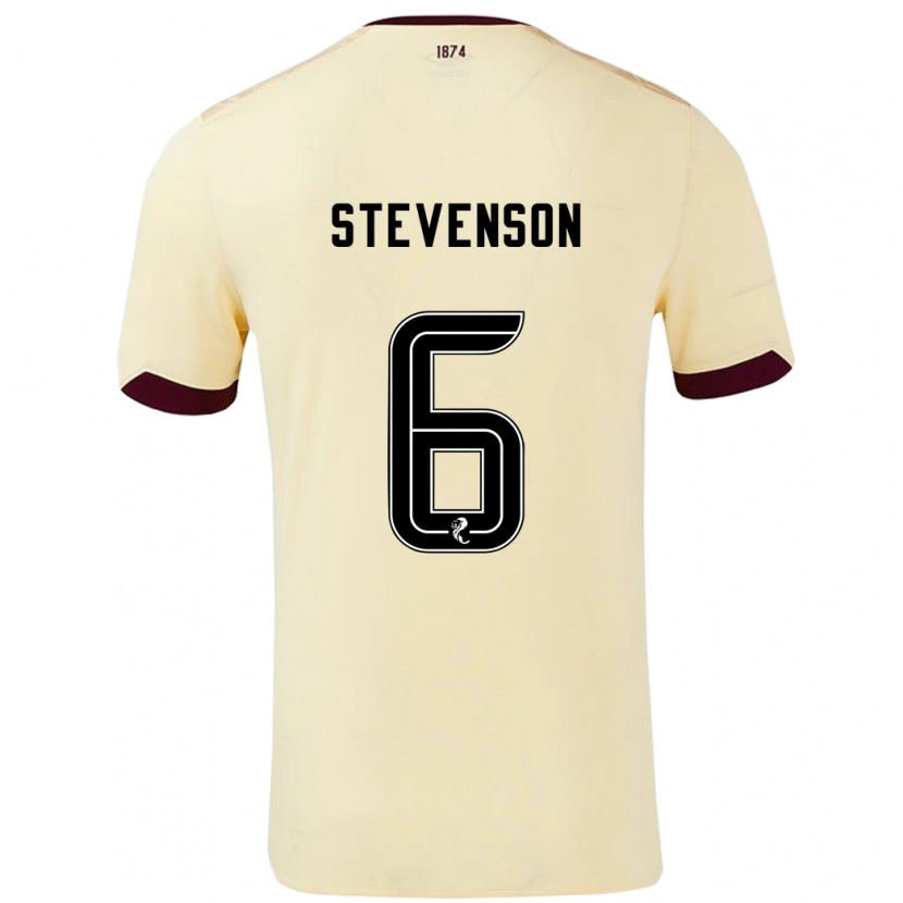 Danxen Hombre Camiseta Gus Stevenson #6 Crema Burdeos 2ª Equipación 2024/25 La Camisa México