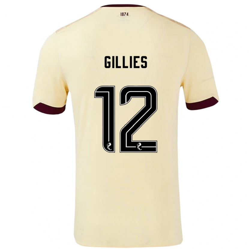 Danxen Hombre Camiseta Matthew Gillies #12 Crema Burdeos 2ª Equipación 2024/25 La Camisa México