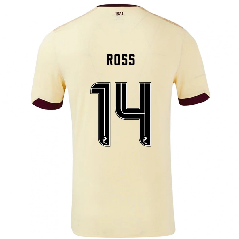 Danxen Hombre Camiseta Mackenzie Ross #14 Crema Burdeos 2ª Equipación 2024/25 La Camisa México