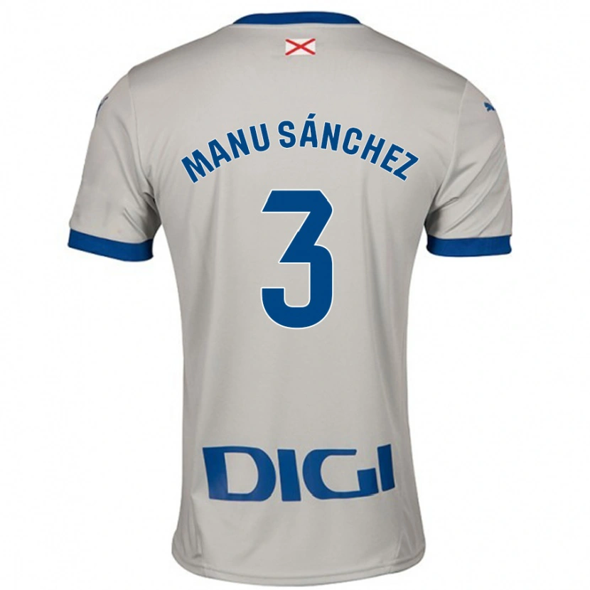 Danxen Hombre Camiseta Manu Sánchez #3 Gris Claro 2ª Equipación 2024/25 La Camisa México