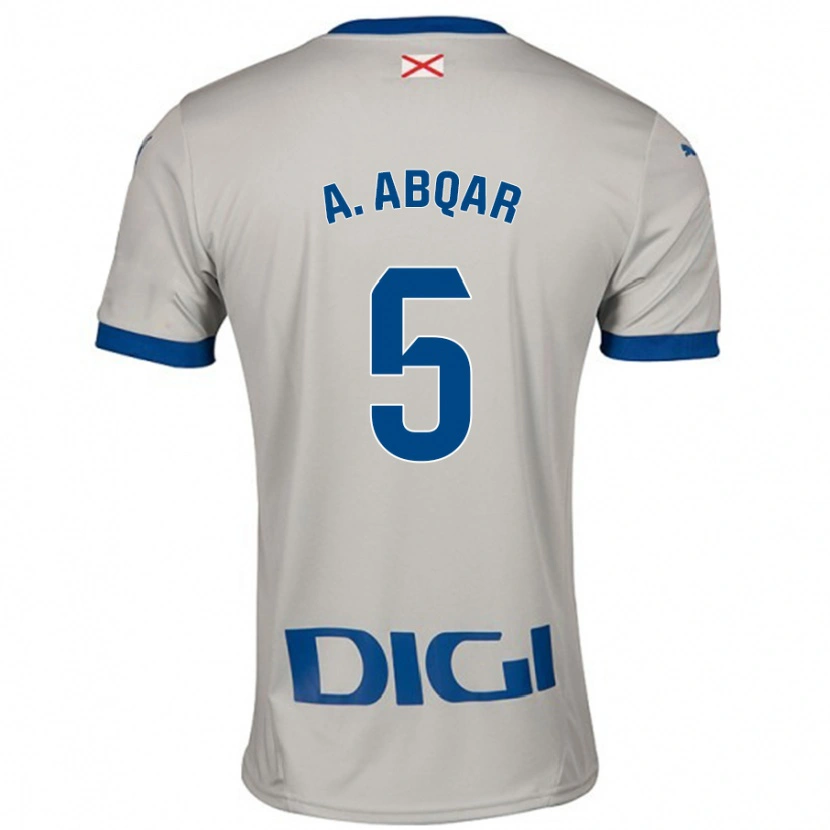 Danxen Hombre Camiseta Abdel Abqar #5 Gris Claro 2ª Equipación 2024/25 La Camisa México