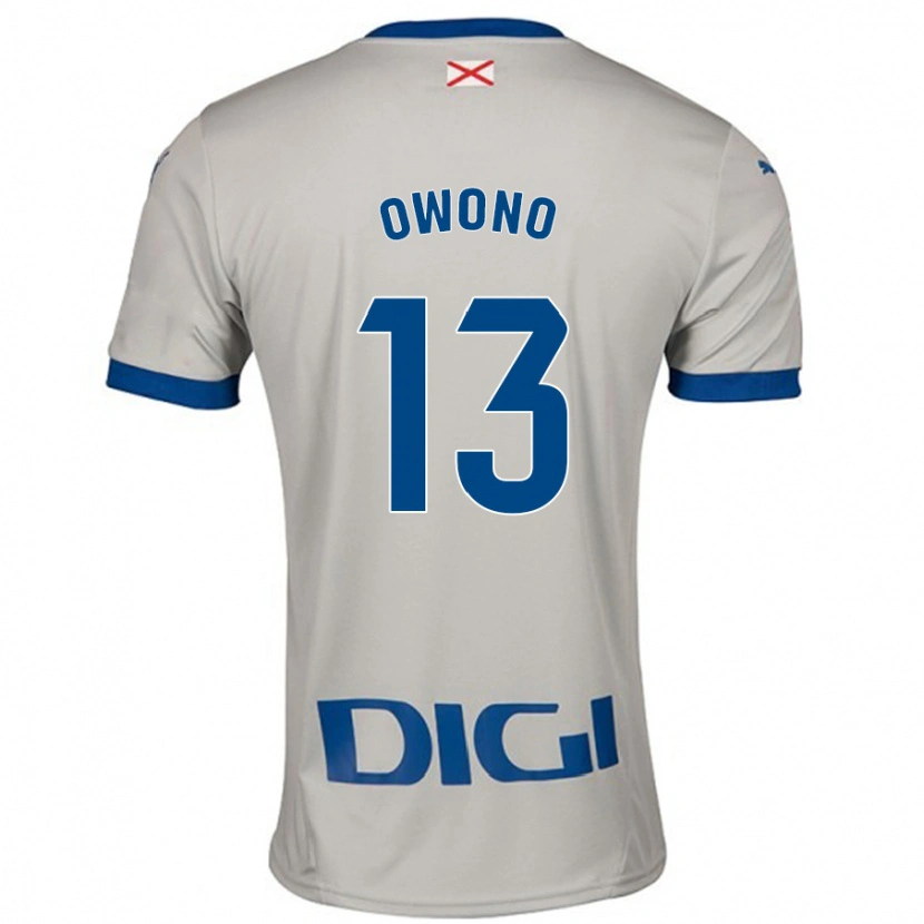 Danxen Hombre Camiseta Jesús Owono #13 Gris Claro 2ª Equipación 2024/25 La Camisa México