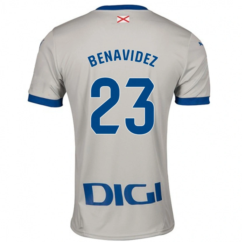 Danxen Hombre Camiseta Carlos Benavidez #23 Gris Claro 2ª Equipación 2024/25 La Camisa México