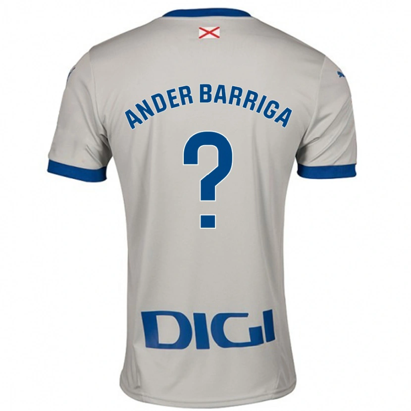 Danxen Hombre Camiseta Jon Ander Barriga #0 Gris Claro 2ª Equipación 2024/25 La Camisa México