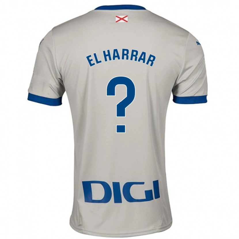 Danxen Hombre Camiseta Mohamed El Harrar #0 Gris Claro 2ª Equipación 2024/25 La Camisa México