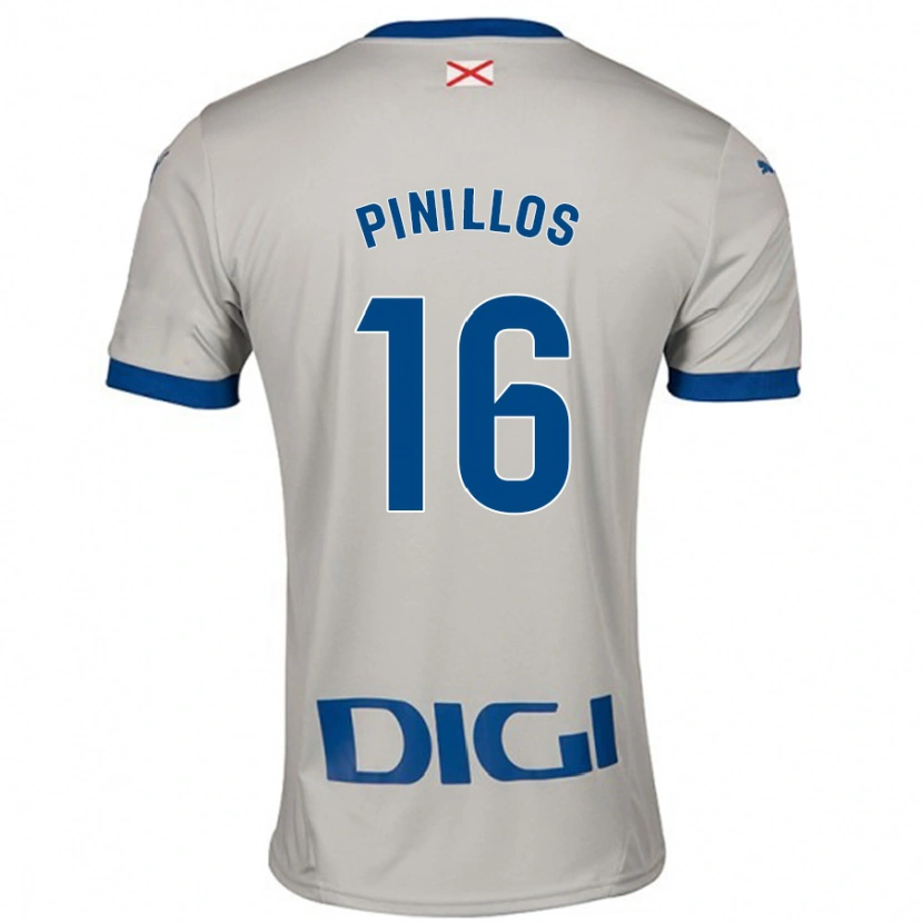 Danxen Hombre Camiseta Lander Pinillos #16 Gris Claro 2ª Equipación 2024/25 La Camisa México