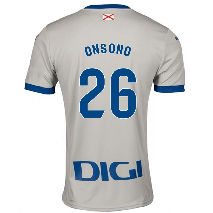 Danxen Hombre Camiseta Lorea Onsoño #26 Gris Claro 2ª Equipación 2024/25 La Camisa México