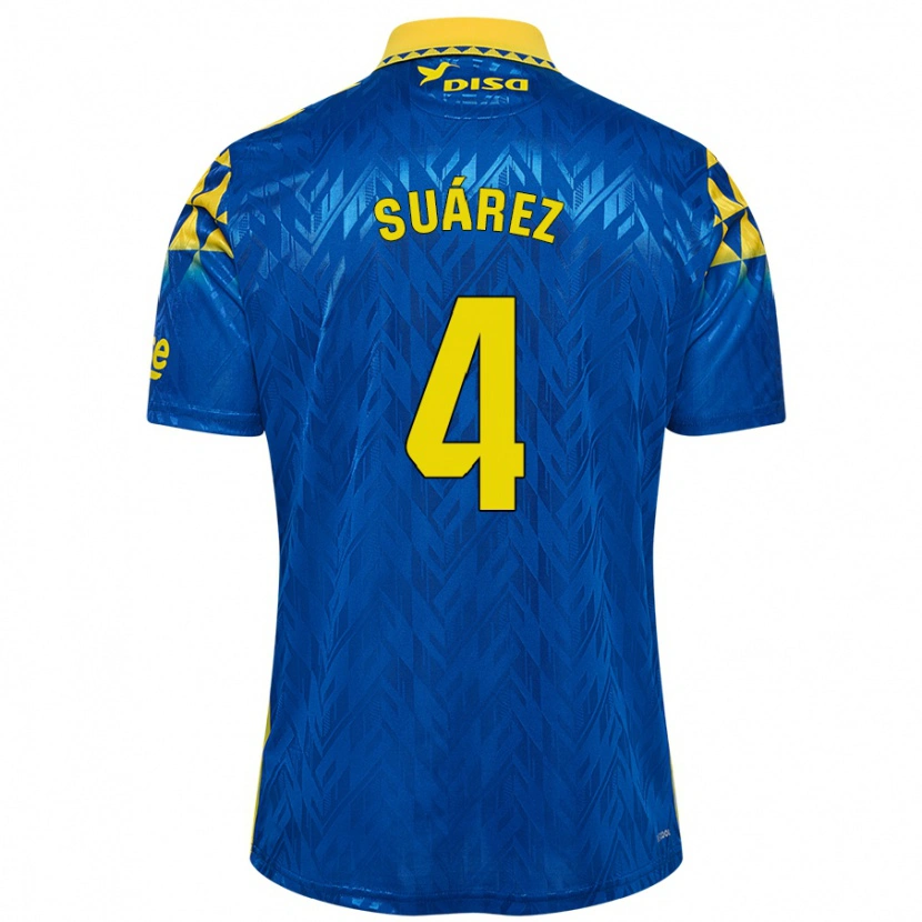 Danxen Hombre Camiseta Alex Suárez #4 Azul Amarillo 2ª Equipación 2024/25 La Camisa México