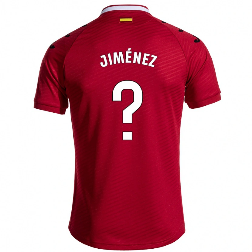 Danxen Hombre Camiseta Javier Jiménez #0 Rojo Oscuro 2ª Equipación 2024/25 La Camisa México