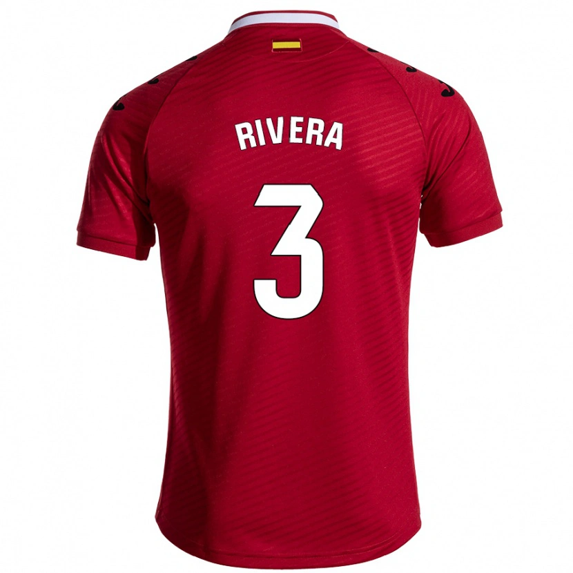 Danxen Hombre Camiseta Gorka Rivera #3 Rojo Oscuro 2ª Equipación 2024/25 La Camisa México
