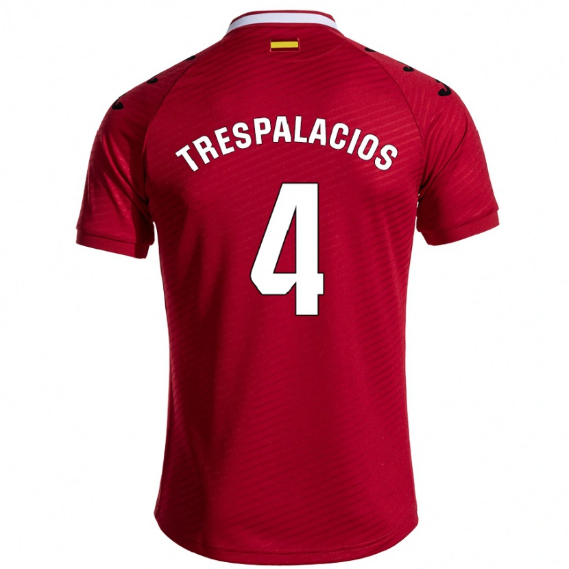 Danxen Hombre Camiseta Adrián Trespalacios #4 Rojo Oscuro 2ª Equipación 2024/25 La Camisa México