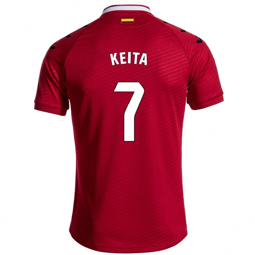 Danxen Hombre Camiseta Abdoulaye Keita #7 Rojo Oscuro 2ª Equipación 2024/25 La Camisa México