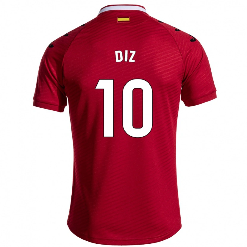 Danxen Hombre Camiseta Rafa Diz #10 Rojo Oscuro 2ª Equipación 2024/25 La Camisa México