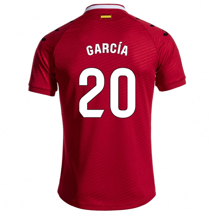 Danxen Hombre Camiseta Álex García #20 Rojo Oscuro 2ª Equipación 2024/25 La Camisa México