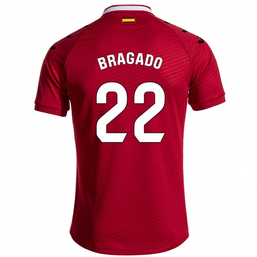 Danxen Hombre Camiseta Alonso Bragado #22 Rojo Oscuro 2ª Equipación 2024/25 La Camisa México