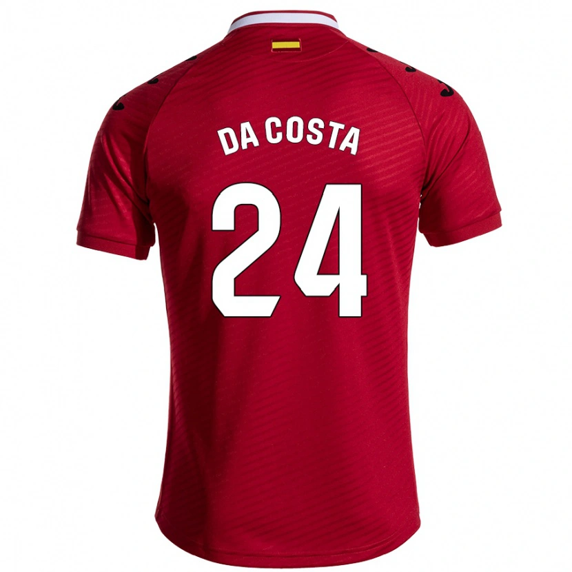 Danxen Hombre Camiseta Coba Da Costa #24 Rojo Oscuro 2ª Equipación 2024/25 La Camisa México