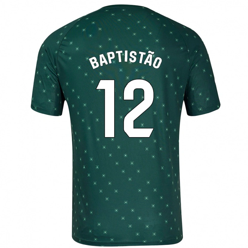 Danxen Hombre Camiseta Léo Baptistão #12 Verde Oscuro 2ª Equipación 2024/25 La Camisa México