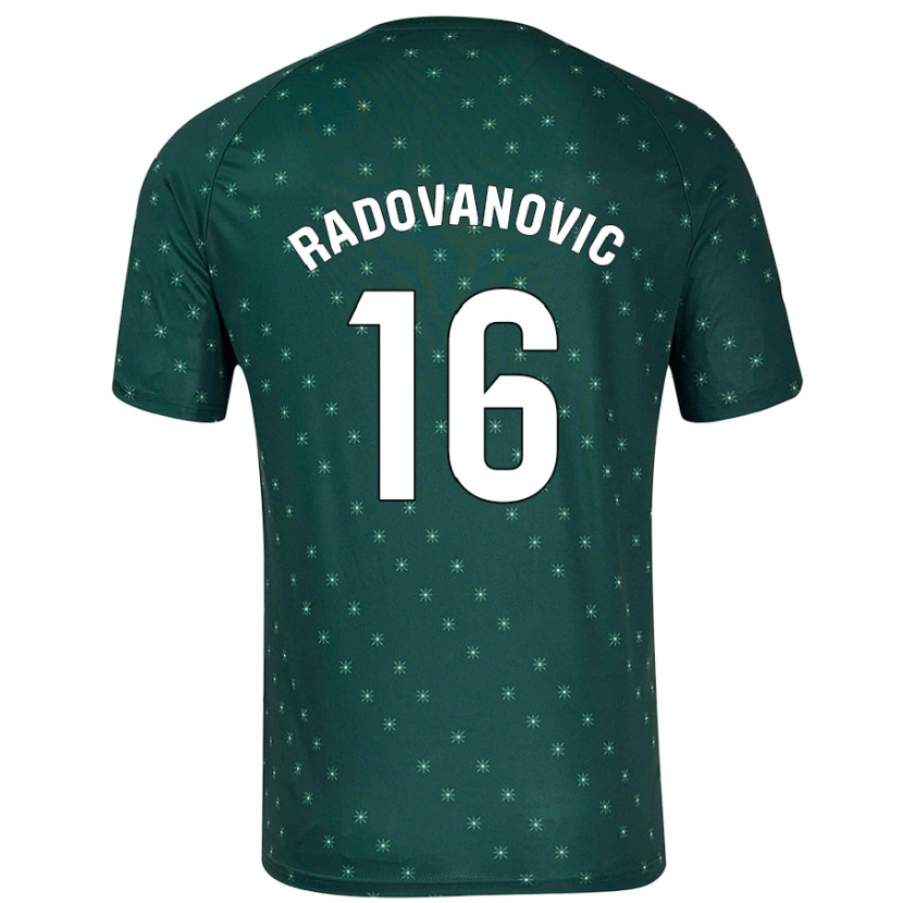 Danxen Hombre Camiseta Aleksandar Radovanovic #16 Verde Oscuro 2ª Equipación 2024/25 La Camisa México