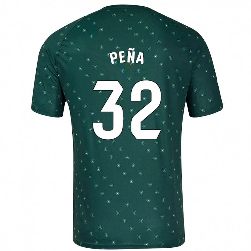 Danxen Hombre Camiseta Marcos Peña #32 Verde Oscuro 2ª Equipación 2024/25 La Camisa México