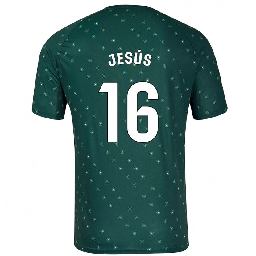 Danxen Hombre Camiseta Antonio Jesús #16 Verde Oscuro 2ª Equipación 2024/25 La Camisa México