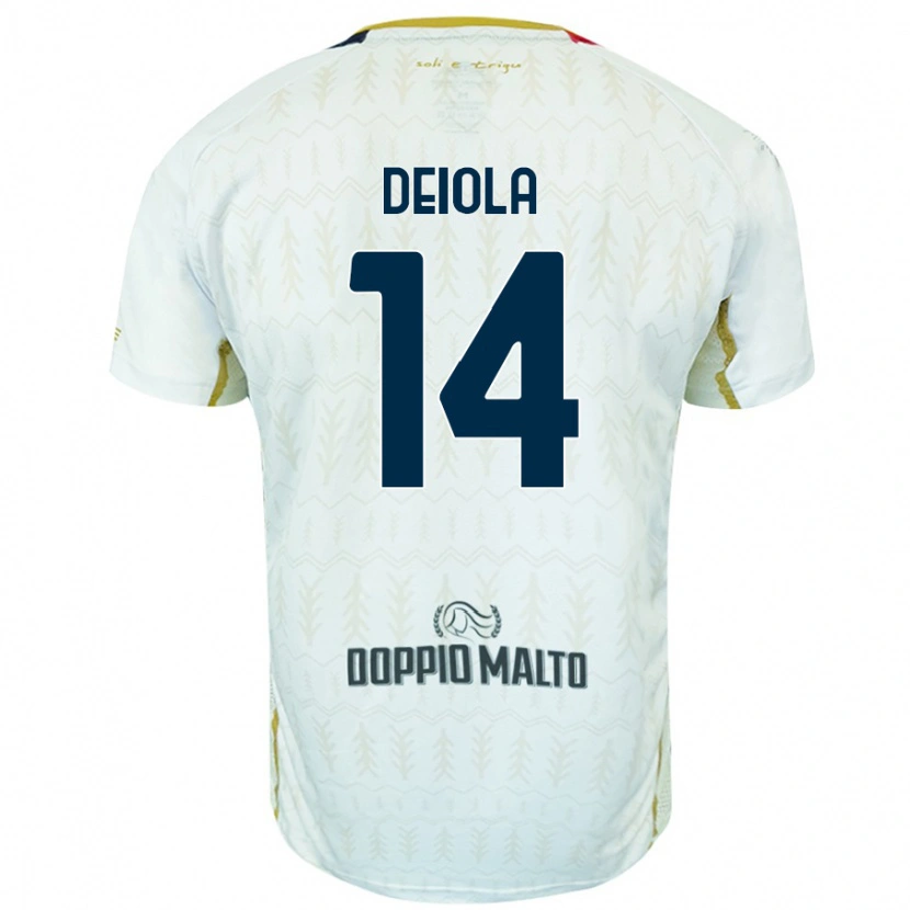 Danxen Hombre Camiseta Alessandro Deiola #14 Blanco 2ª Equipación 2024/25 La Camisa México
