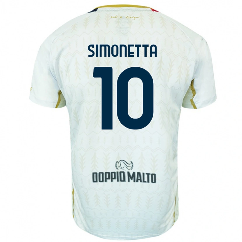 Danxen Hombre Camiseta Jacopo Simonetta #10 Blanco 2ª Equipación 2024/25 La Camisa México