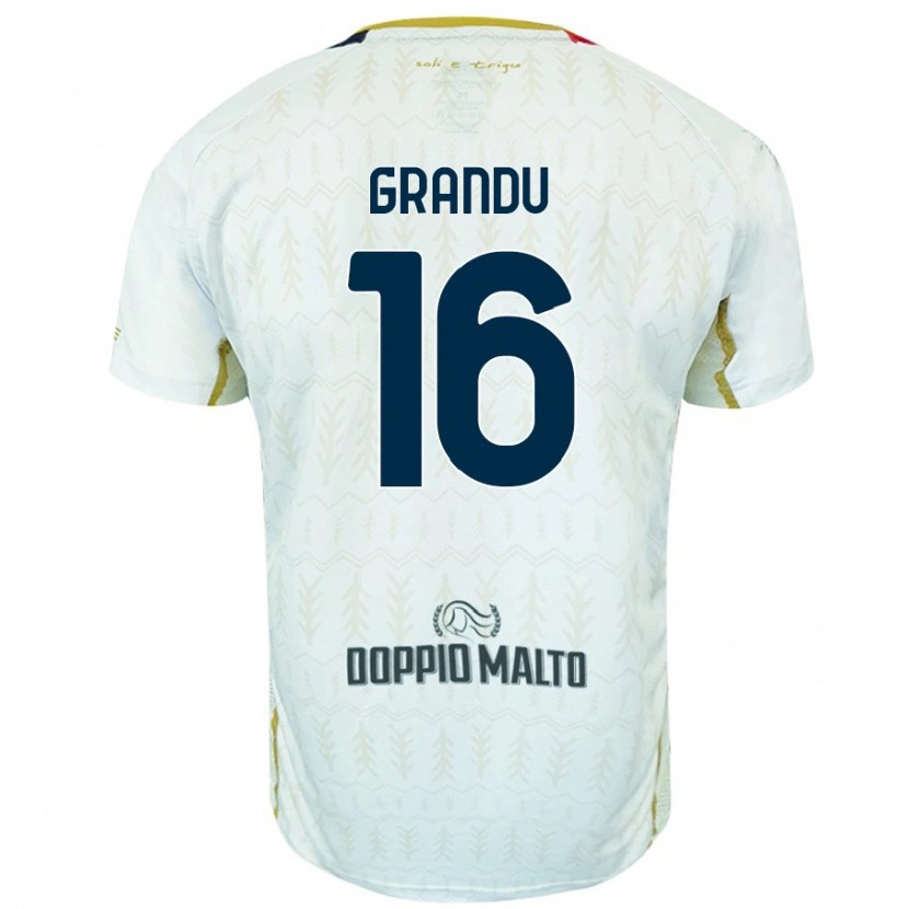 Danxen Hombre Camiseta Nicola Grandu #16 Blanco 2ª Equipación 2024/25 La Camisa México