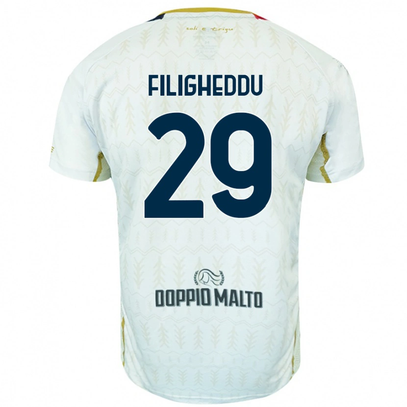 Danxen Hombre Camiseta Daniele Filigheddu #29 Blanco 2ª Equipación 2024/25 La Camisa México