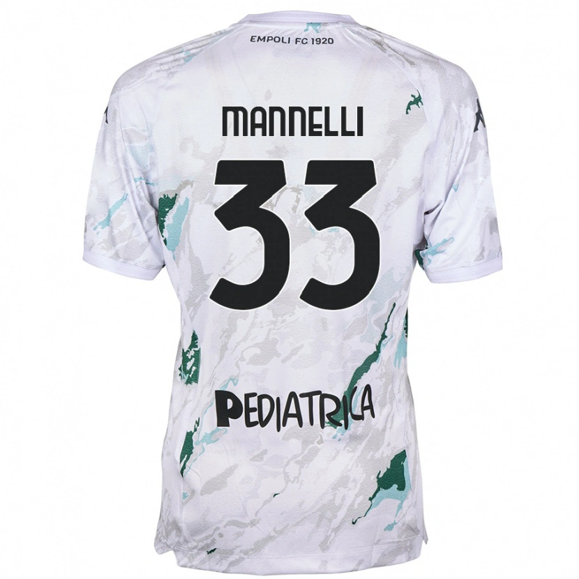Danxen Hombre Camiseta Matteo Mannelli #33 Gris 2ª Equipación 2024/25 La Camisa México