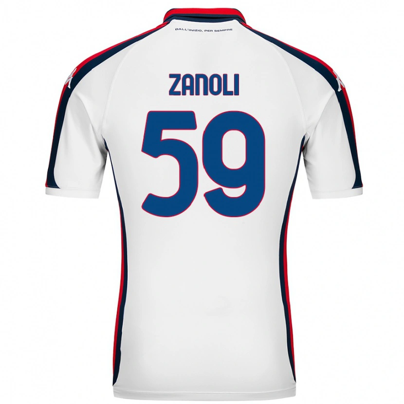 Danxen Hombre Camiseta Alessandro Zanoli #59 Blanco 2ª Equipación 2024/25 La Camisa México