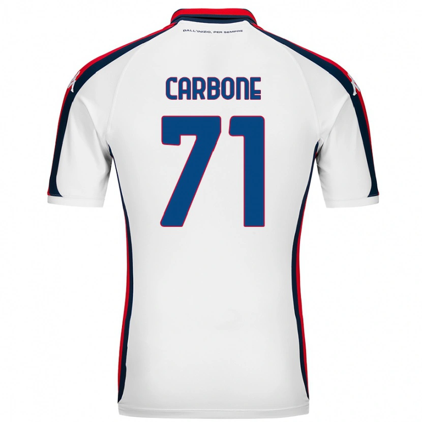 Danxen Hombre Camiseta Filippo Carbone #71 Blanco 2ª Equipación 2024/25 La Camisa México